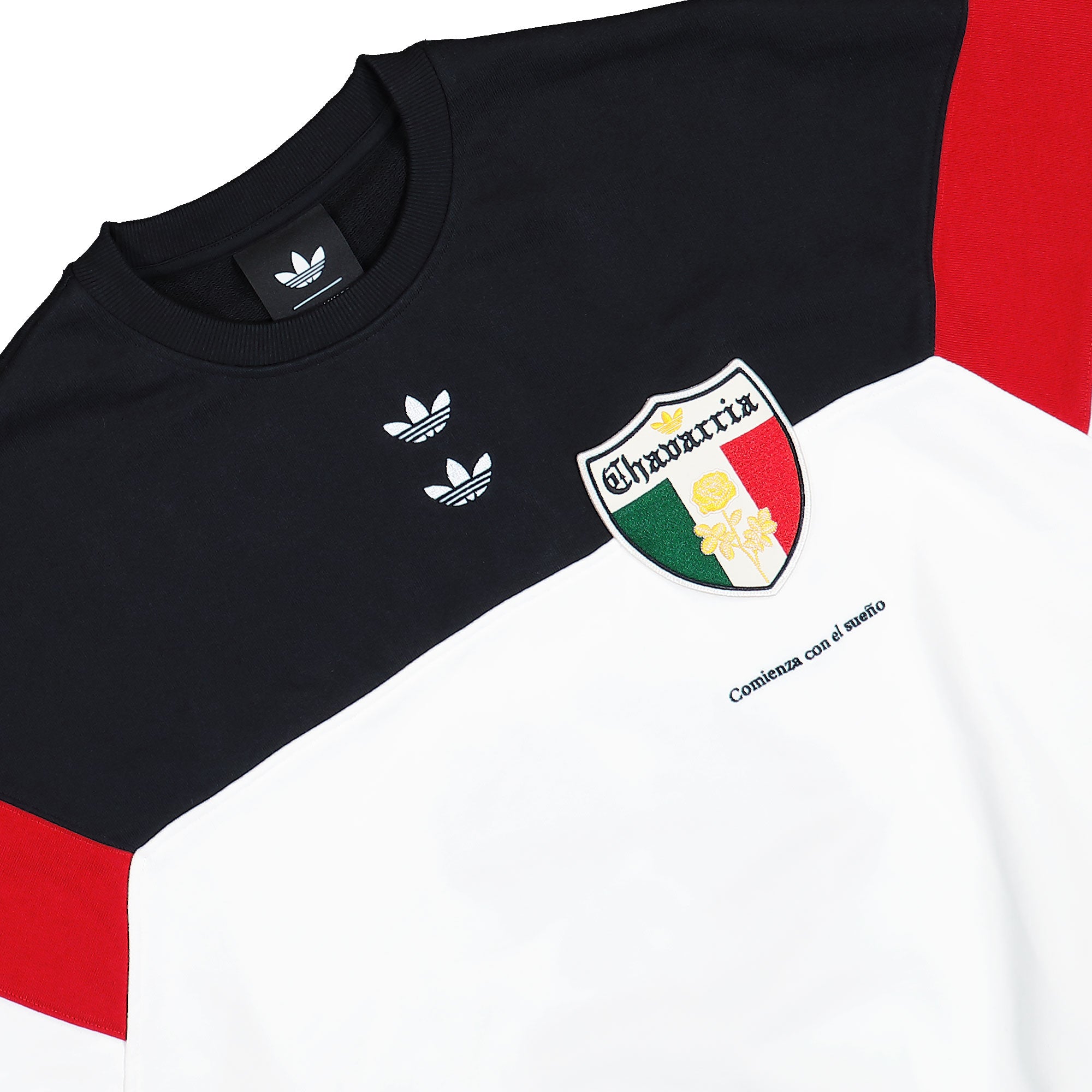 Willy Chavarria x adidas Crew Sweatshirt Black / White Sweatshirt KV1976 Detailfoto | Overkill
