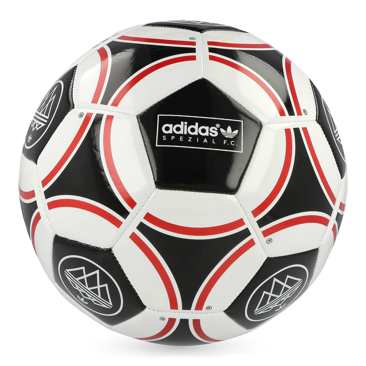adidas Ball SPZL F.C. Chalk White / Black / Better Scarlet Football KW4534 Close-up | Overkill
