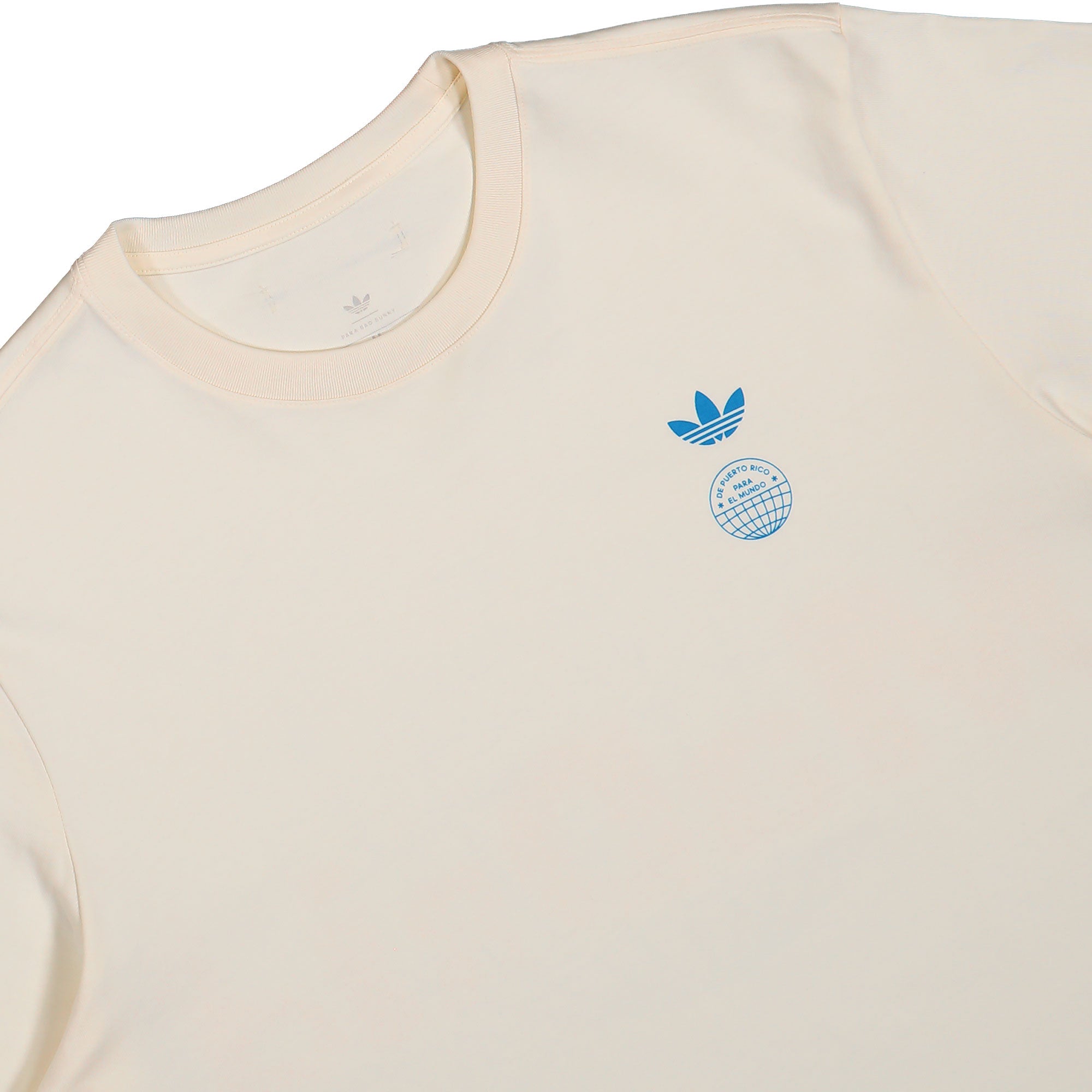 Bad Bunny x adidas DtMF Madrid Heavyweight Merch Tee  Cream White T-Shirts KW8069 Detailfoto | Overkill
