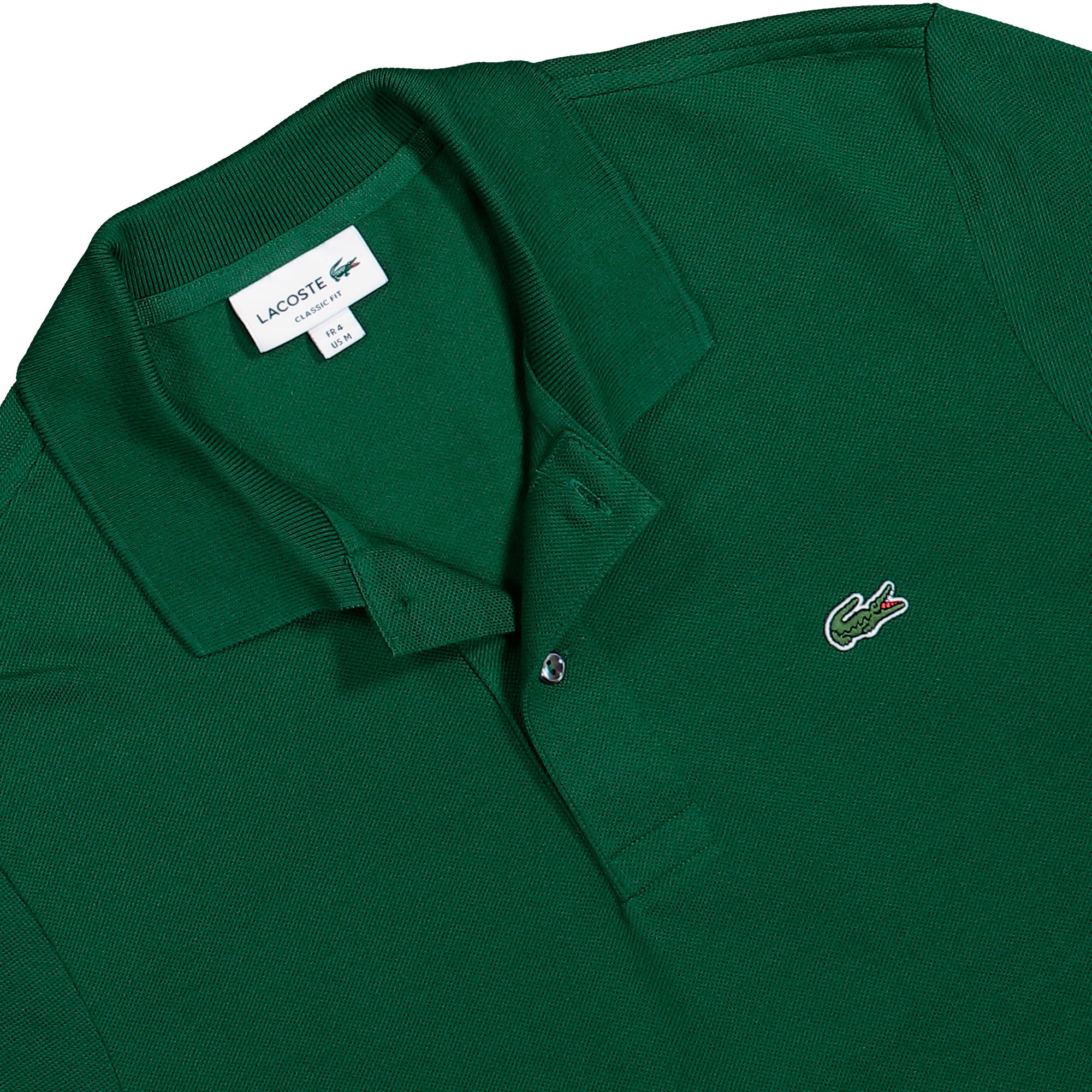 Lacoste Long Sleeved Ribbed Collar Shirt Green Longsleeve L1312-00 132 Detailfoto | Overkill
