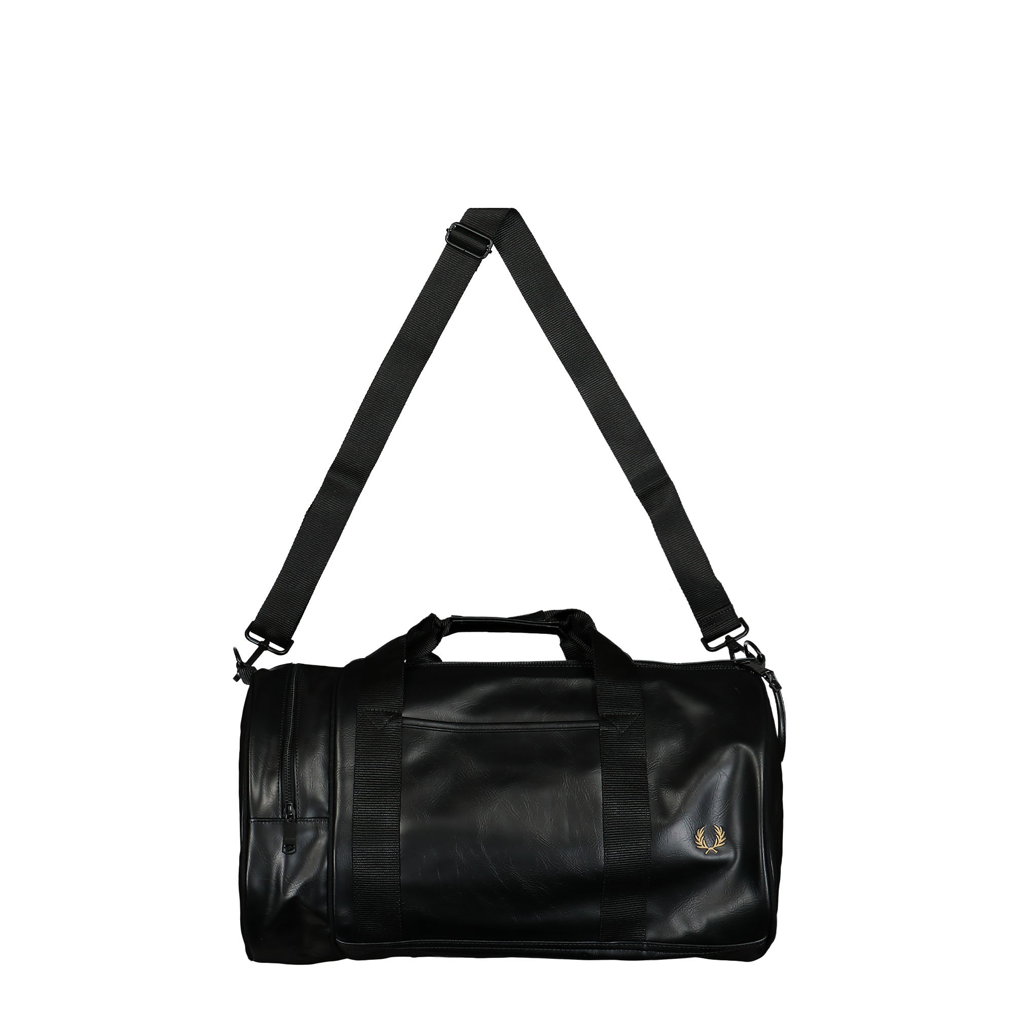 Fred Perry Tonal PU Barrel Bag Black Duffle Bags L7223-102 | Overkill