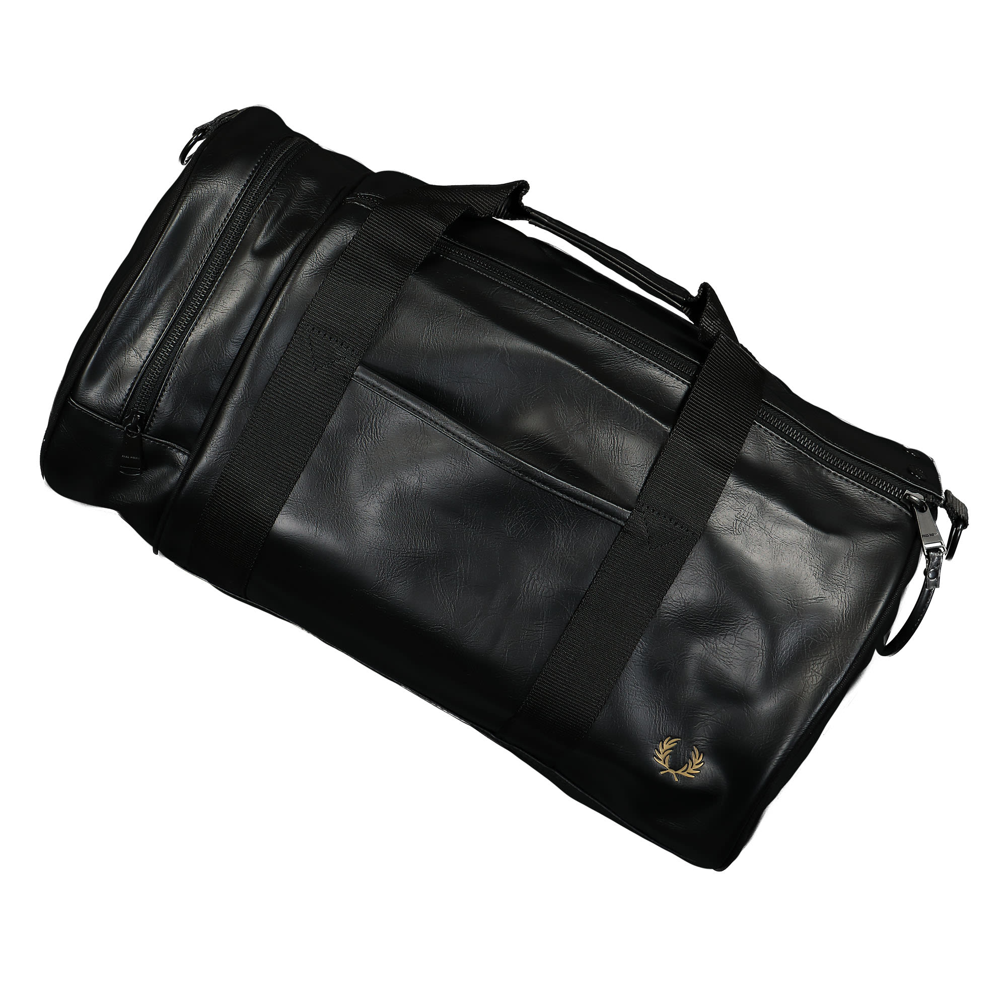 Fred Perry Tonal PU Barrel Bag Black Duffle Bags Detailfoto | Overkill