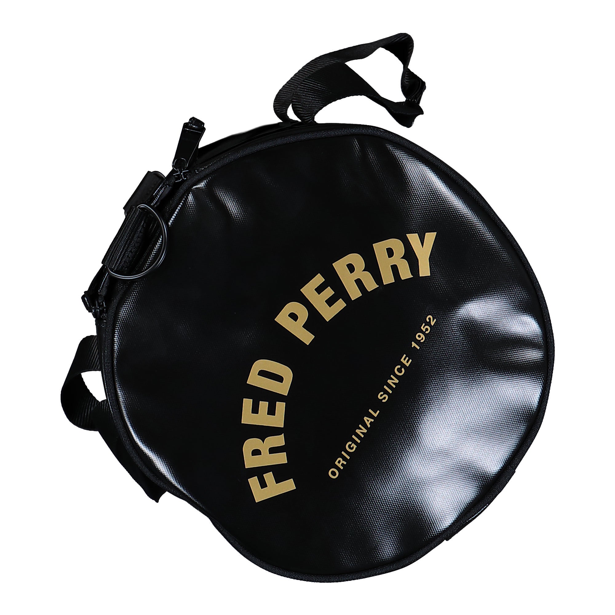 Fred Perry Tonal Classic Barrel Bag Black / Gold Duffle Bags L7260-774 Detail View 1 | Overkill