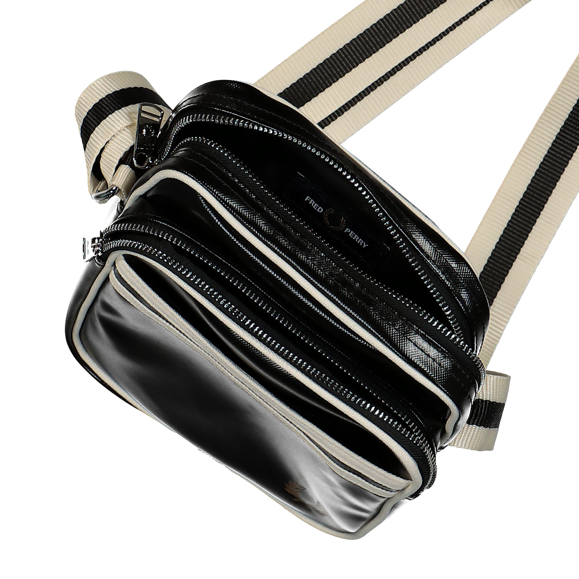 Fred Perry Classic Side Bag Black / Ecru Shoulder & Cross Body Bags  Material | Overkill