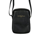Fred Perry Tumbled Leather Side Bag Black Shoulder & Cross Body Bags Close-up | Overkill