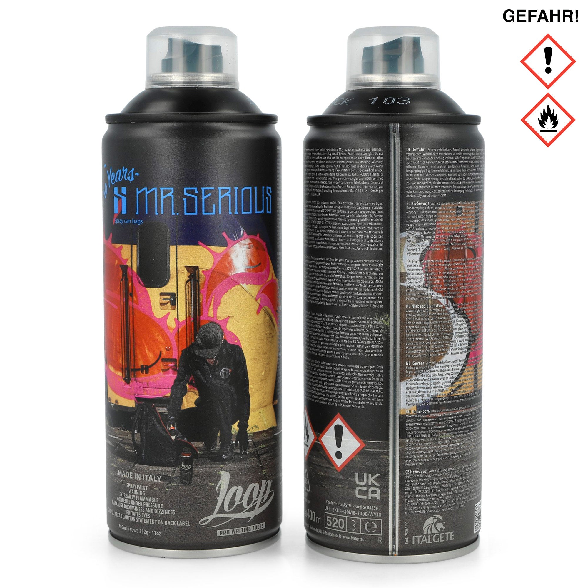 Mr. Serious x Loop 10 Years Ltd. Edition 400 ml LP-103 Black Matt Spraycan LP-MS-10Y | Overkill
