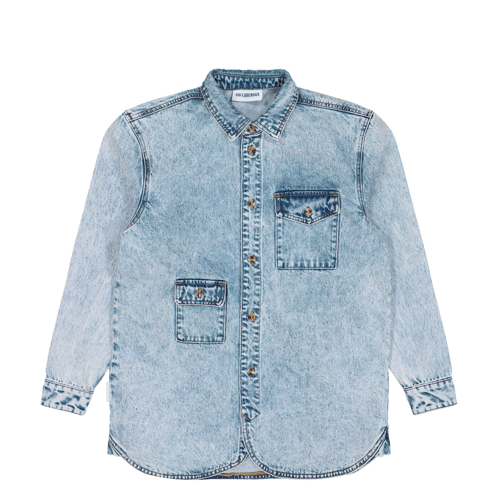 Han Kjobenhavn Army Shirt Bleached Denim Shirts M-130386 | Overkill
