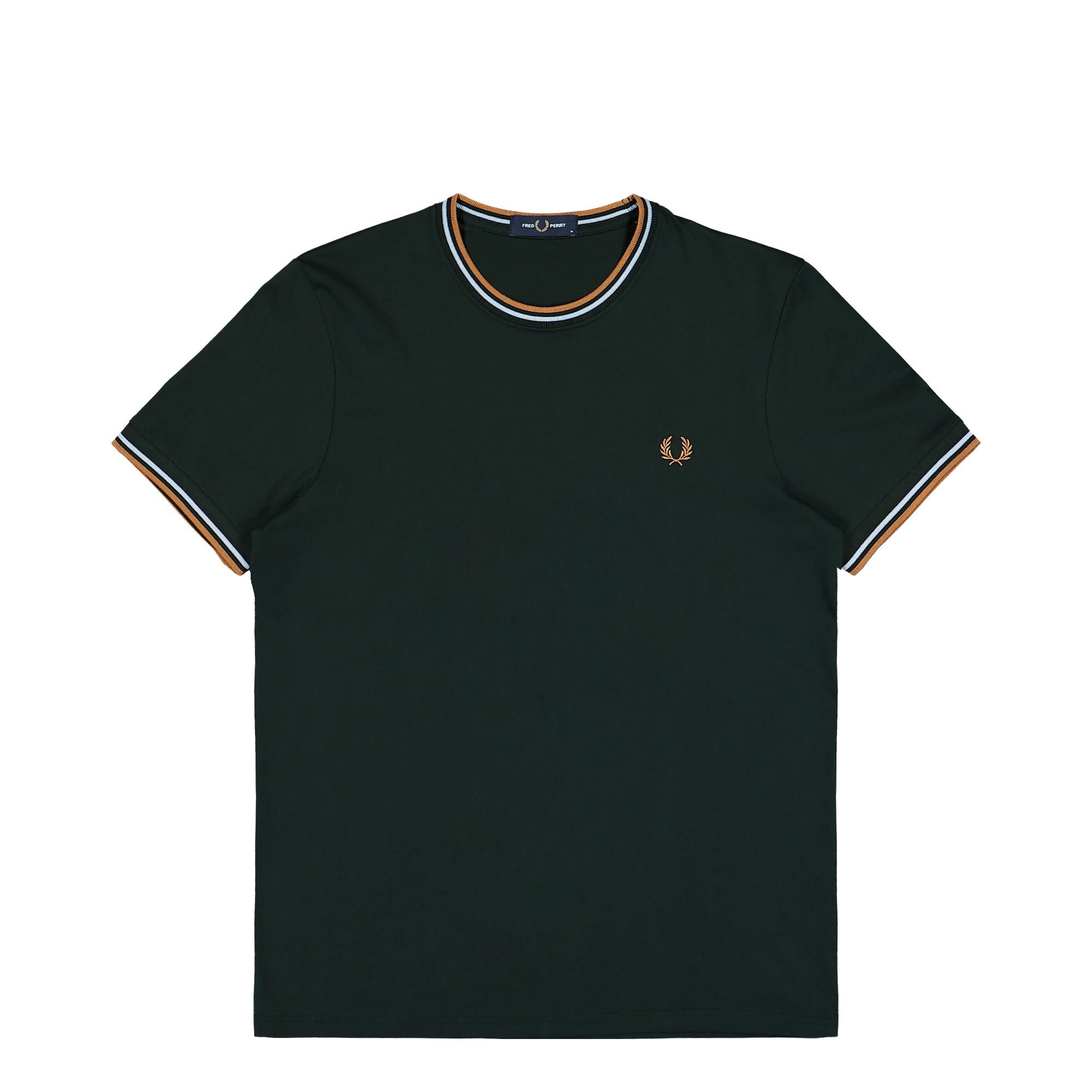 Fred Perry Twin Tipped T-Shirt Night Green / Dusky Blue / Dark Caramel T-Shirt M1588-78C | Overkill
