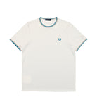 Fred Perry Twin Tipped T-Shirt Snow White / Warm Grey/ Ocean T-Shirts M1588-V36 | Overkill
