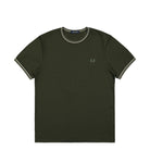 Fred Perry Twin Tipped T-Shirt Hunting Green / Light Oyster / Laurel Wreath Green T-Shirts M1588-W92 | Overkill