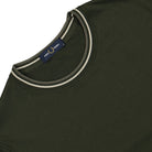 Fred Perry Twin Tipped T-Shirt Hunting Green / Light Oyster / Laurel Wreath Green T-Shirts Close-up | Overkill