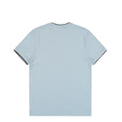 Fred Perry Twin Tipped T-Shirt Dusky Blue / Ecru / Laurel Wreath Green T-Shirt M1588V-80B Close-up | Overkill
