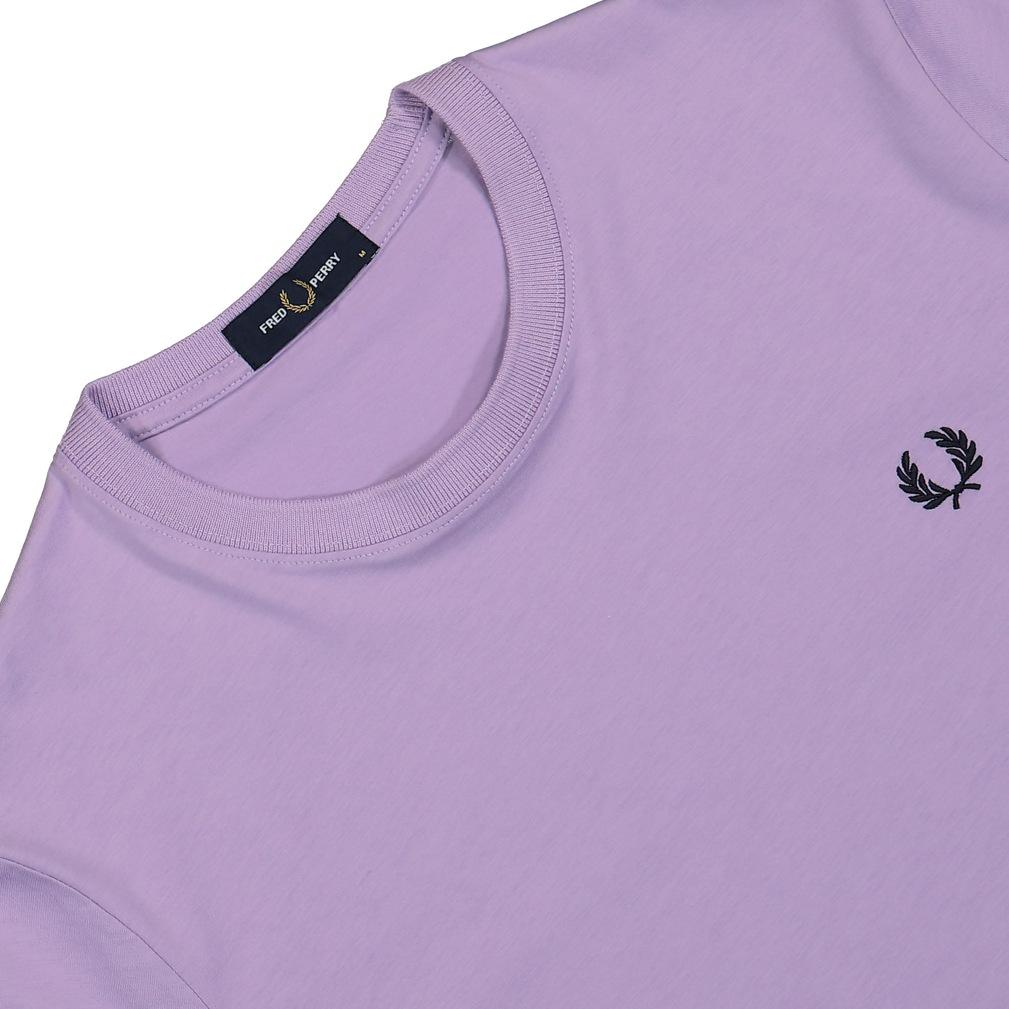 Fred Perry Crew Neck T-Shirt Ultra Violet / Navy T-Shirts Close-up | Overkill