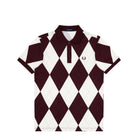 Fred Perry Argyle Print Polo Shirt Ecru / Oxblood Polo Shirts M1628-560 | Overkill