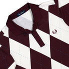 Fred Perry Argyle Print Polo Shirt Ecru / Oxblood Polo Shirts M1628-560 Detailfoto | Overkill