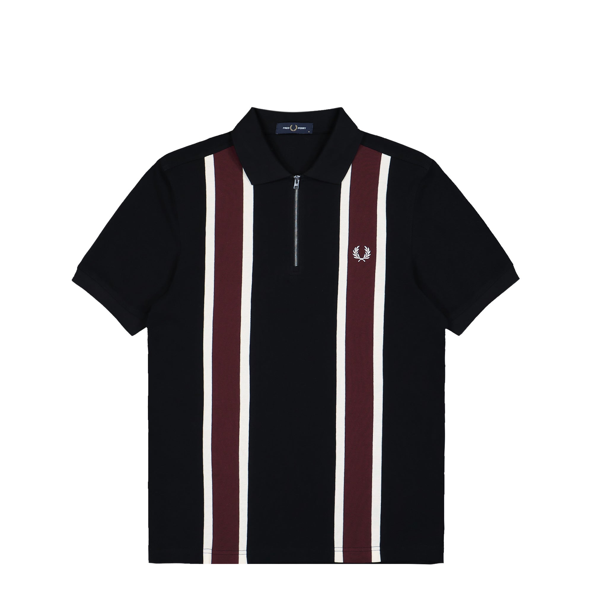 Fred Perry Tramline Polo Shirt Black Polo Shirts M2420-102 | Overkill
