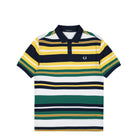 Fred Perry Striped Relaxed Polo Shirt Lemon Barley Polo Shirts M2423-26A | Overkill
