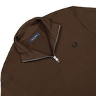 Fred Perry Half Zip Sweatshirt Burnt Tobacco Sweatshirts Close-up | Overkill