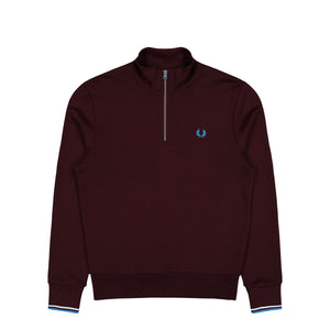 Fred Perry Half Zip Sweatshirt Oxblood / Ecru / Court Blue Sweatshirts M3574-Z63 | Overkill