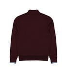Fred Perry Half Zip Sweatshirt Oxblood / Ecru / Court Blue Sweatshirts M3574-Z63 Close-up | Overkill