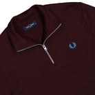 Fred Perry Half Zip Sweatshirt Oxblood / Ecru / Court Blue Sweatshirts M3574-Z63 Detailfoto | Overkill