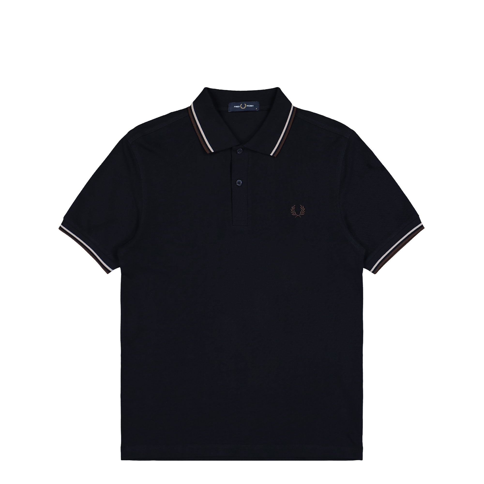 Fred Perry Twin Tipped Fred Perry Shirt Navy Blue / Warm Beige / Burnt Tobacco Polo Shirts M3600-52A | Overkill