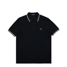 Fred Perry Twin Tipped Fred Perry Shirt Black And White / Snow White / Bronze Polo Shirt M3600-59D | Overkill
