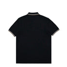 Fred Perry Twin Tipped Fred Perry Shirt Black And White / Snow White / Bronze Polo Shirt M3600-59D Close-up | Overkill
