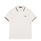 Fred Perry Twin Tipped Fred Perry Shirt Ecru / Dark Caramel / Black Polo Shirts M3600-79B | Overkill
