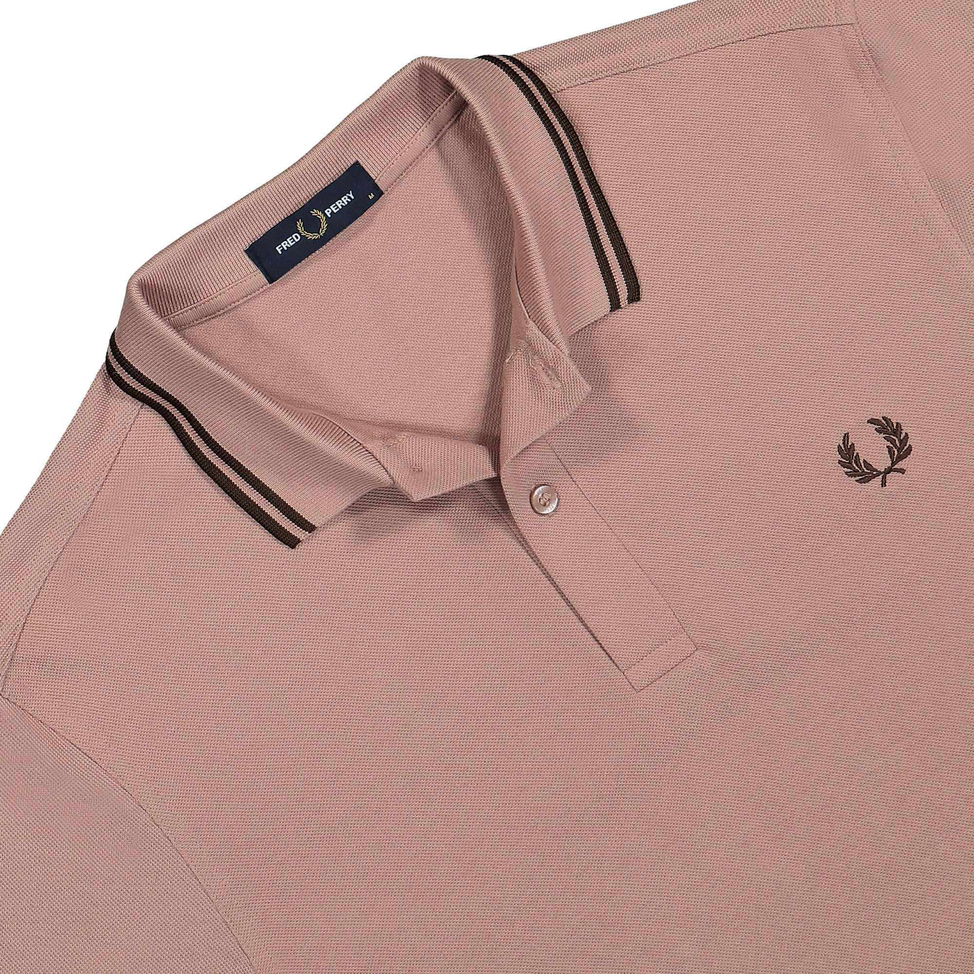 Fred Perry Twin Tipped Fred Perry Shirt Dark Pink / Burnt Tobacco Polo Shirts Close-up | Overkill