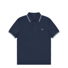 Fred Perry Twin Tipped Fred Perry Shirt Dark Airforce / Light Ice / Bay Leaf Polo Shirt M3600-Z47 | Overkill
