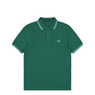 Fred Perry Twin Tipped Fred Perry Shirt Sport Green / Track Blue Polo Shirt M3600-Z59 | Overkill
