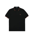 Fred Perry Twin Tipped Fred Perry Shirt Black / Whiskey Brown Polo Shirts M3600-U35 | Overkill