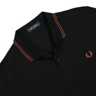 Fred Perry Twin Tipped Fred Perry Shirt Black / Whiskey Brown Polo Shirts Close-up | Overkill