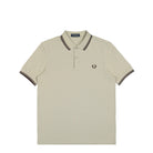 Fred Perry Twin Tipped Fred Perry Shirt Warm Grey / Brick Polo Shirts M3600-U84 | Overkill