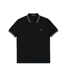 Fred Perry Twin Tipped Fred Perry Shirt Black / Warm Stone Grey / Shaded Stone Grey Polo Shirts M3600-U97 | Overkill