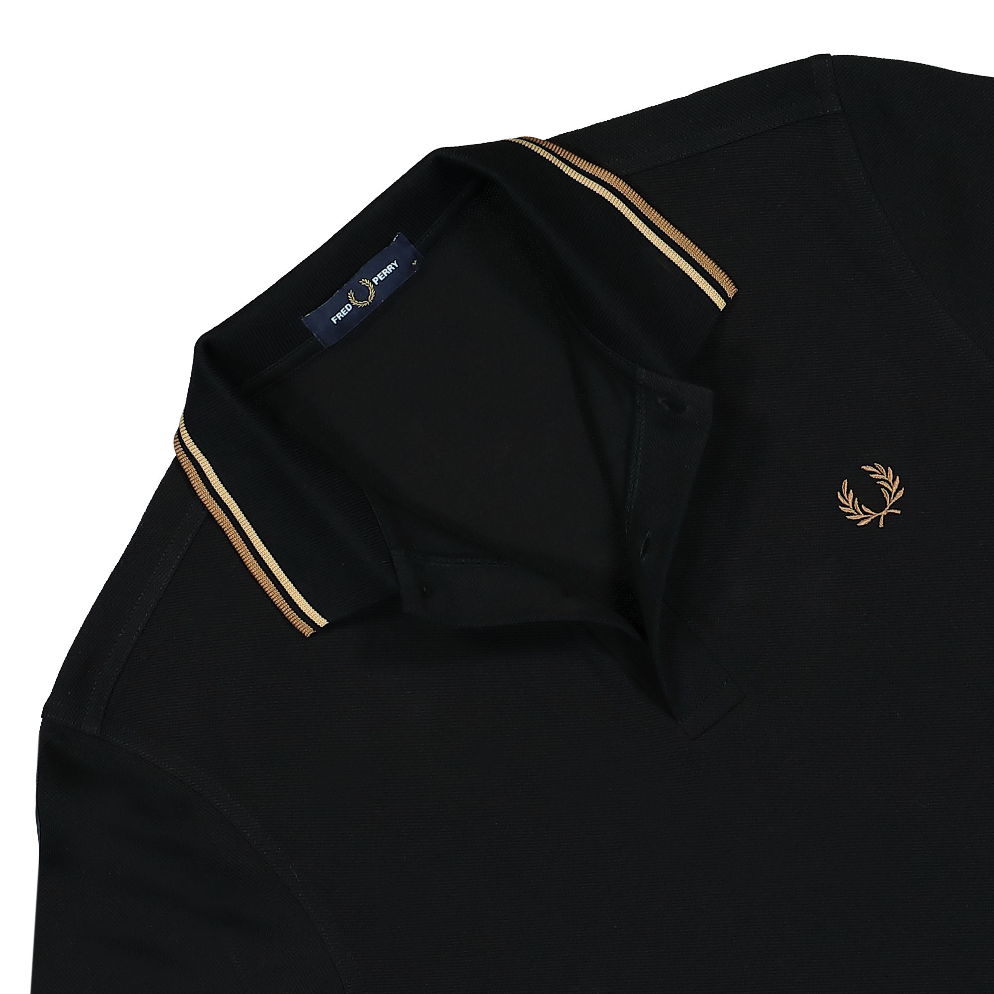Fred Perry Twin Tipped Fred Perry Shirt Black / Warm Stone Grey / Shaded Stone Grey Polo Shirts Close-up | Overkill