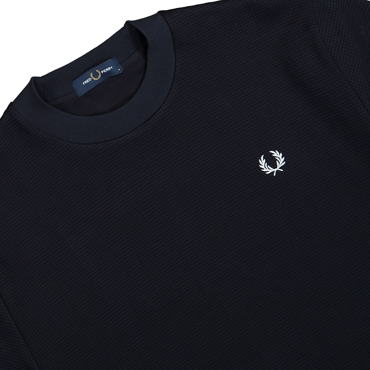 Fred Perry Waffle T-Shirt Navy T-Shirt M3674-608 Detailfoto | Overkill
