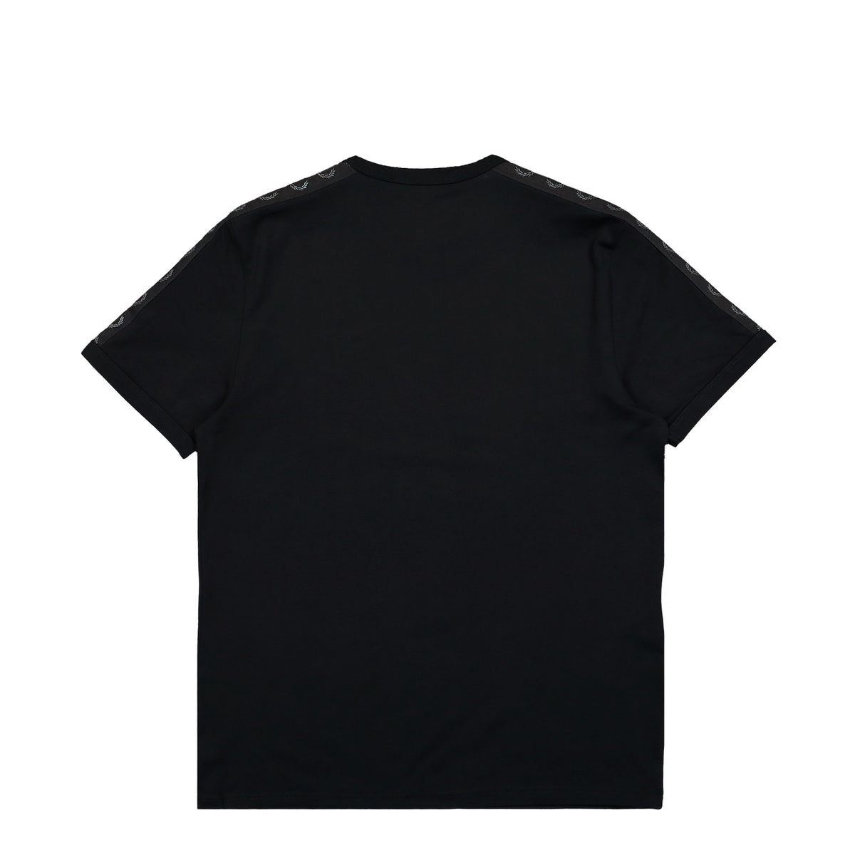 Fred Perry Contrast Tape Ringer T-Shirt Black T-Shirt M4613-236 Close-up | Overkill
