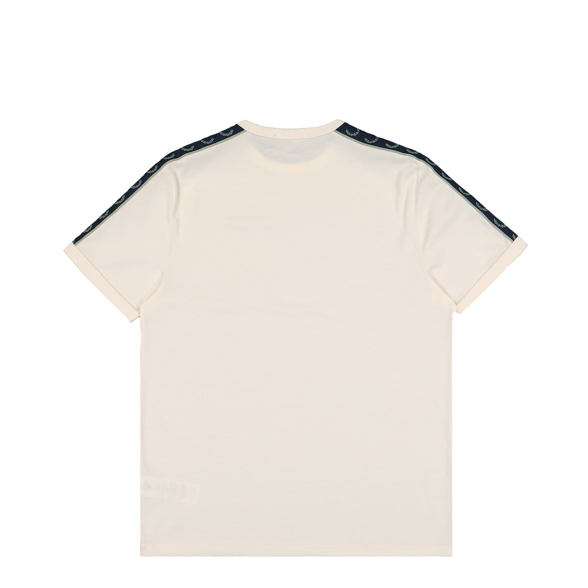 Fred Perry Contrast Tape Ringer T-Shirt Ecru T-Shirt M4613-30B Close-up | Overkill
