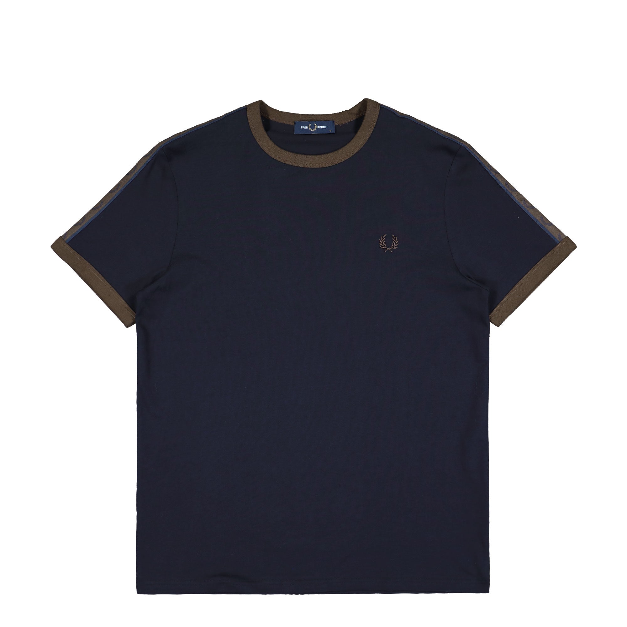 Fred Perry Contrast Tape Ringer T-Shirt Navy / Burnt Tobacco T-Shirt M4613-40A | Overkill
