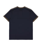 Fred Perry Contrast Tape Ringer T-Shirt Navy / Burnt Tobacco T-Shirt M4613-40A Close-up | Overkill
