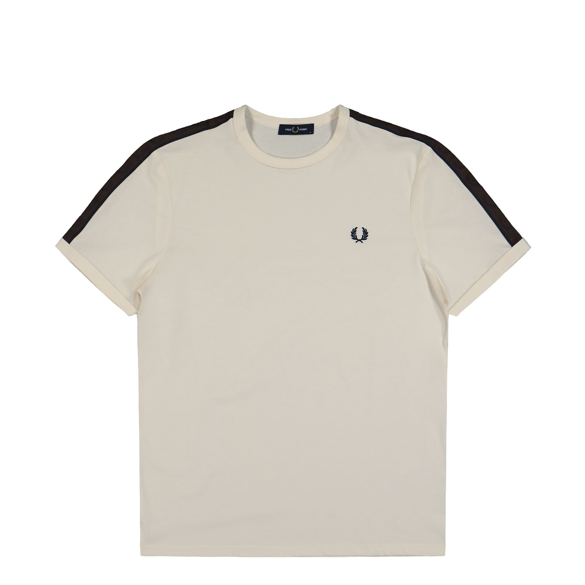 Fred Perry Contrast Tape Ringer T-Shirt Ecru / Burnt Tobacco T-Shirt M4613-42A | Overkill
