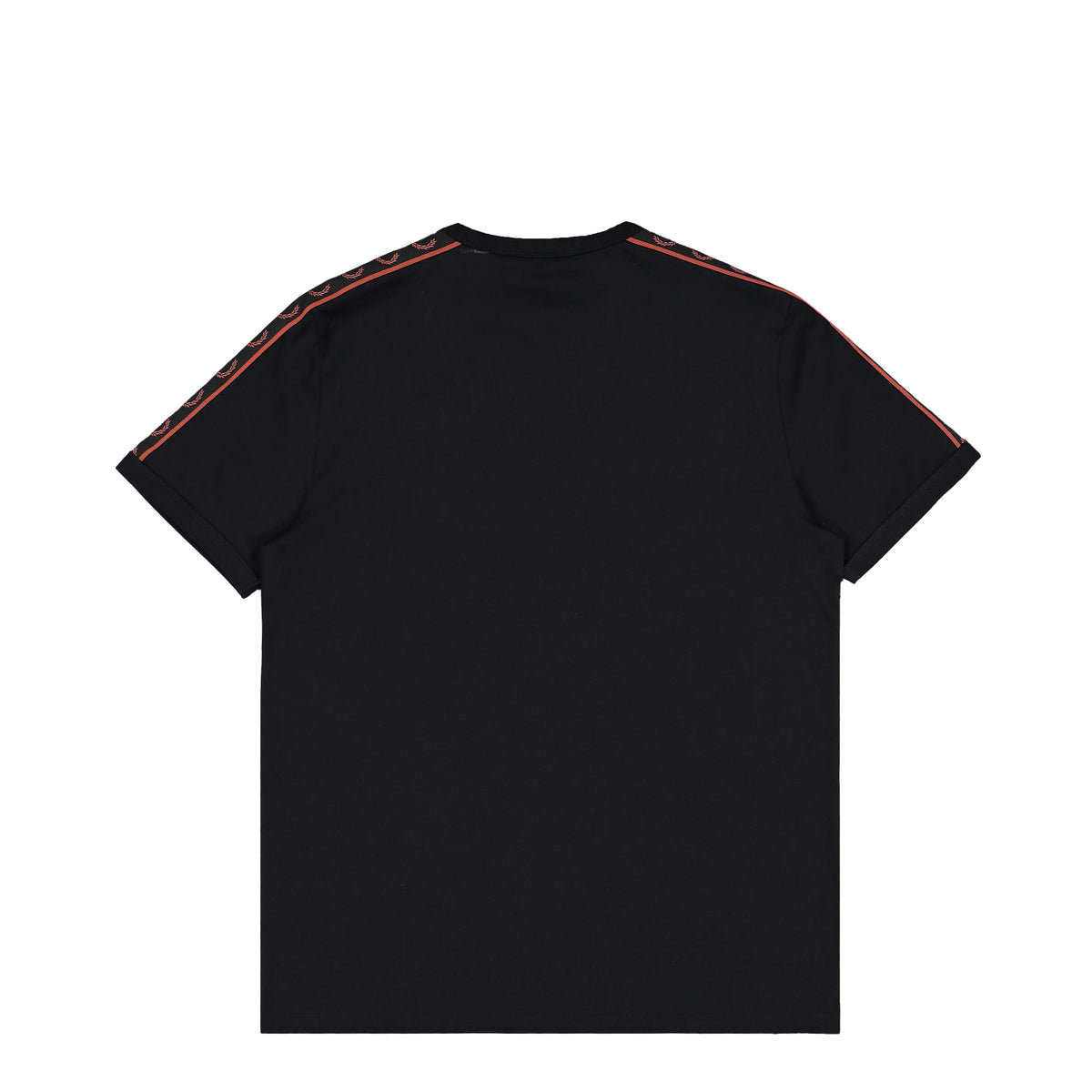 Fred Perry Contrast Tape Ringer T-Shirt Black T-Shirt M4613-50C Close-up | Overkill
