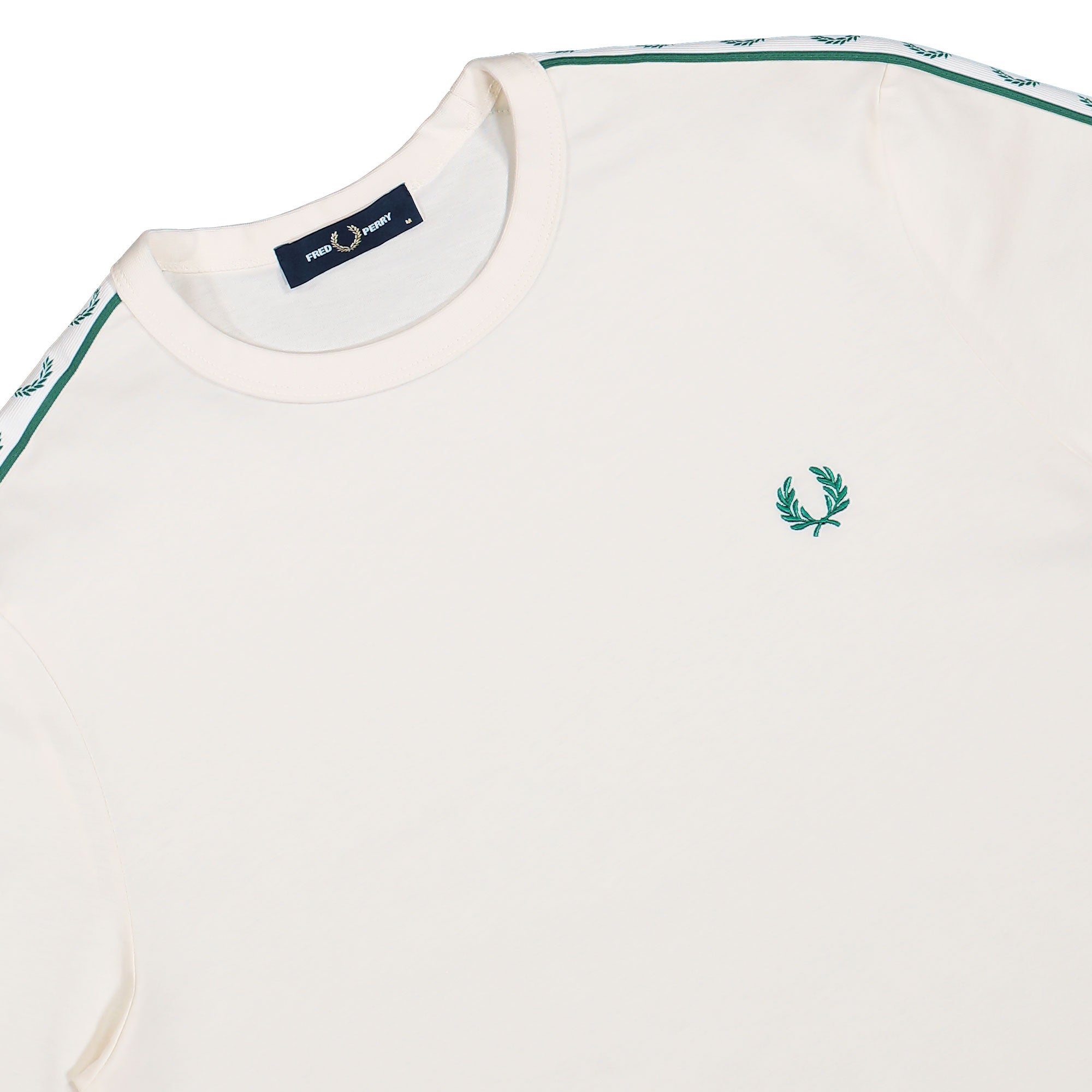 Fred Perry Contrast Tape Ringer T-Shirt Ecru T-Shirts M4613-560 Detailfoto | Overkill
