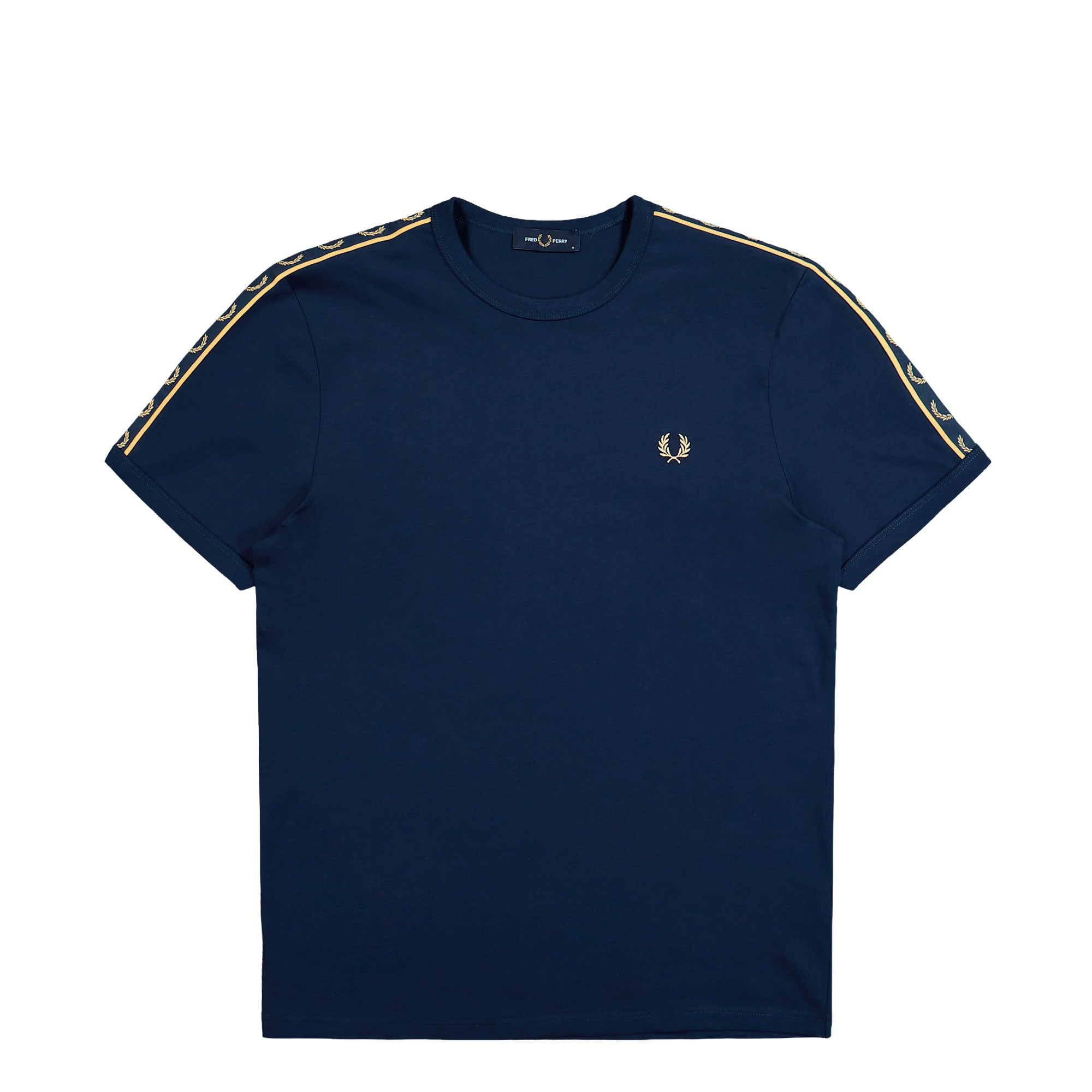 Fred Perry Contrast Tape Ringer T-Shirt Tennis Blue / Champagne T-Shirt M4613-91A | Overkill
