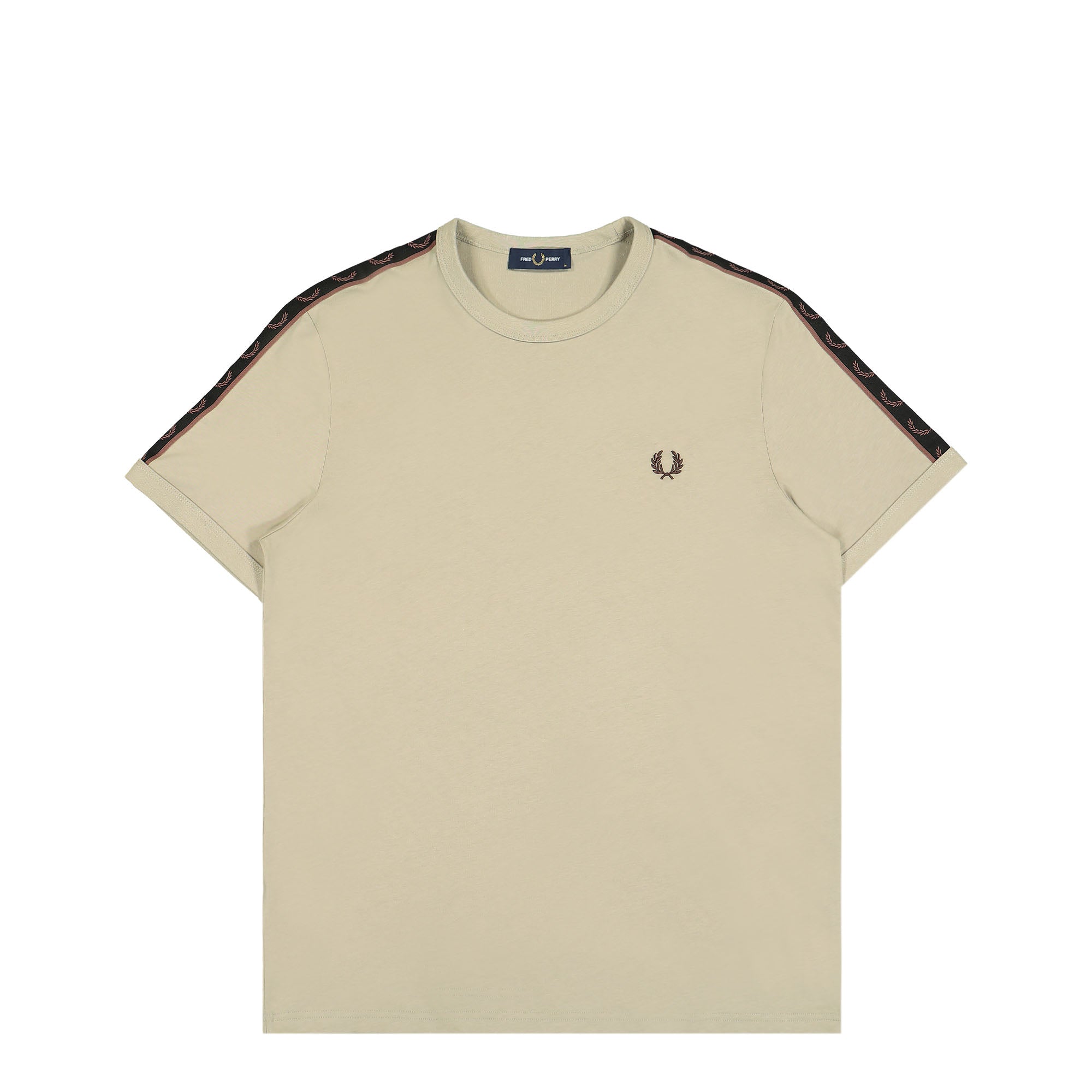 Fred Perry Contrast Tape Ringer T-Shirt Warm Grey / Brick T-Shirts M4613-U84 | Overkill