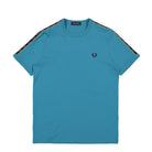 Fred Perry Contrast Tape Ringer T-Shirt Runaway Bay Ocean / Warm Grey T-Shirts M4613-W27 | Overkill