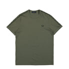 Fred Perry Contrast Tape Ringer T-Shirt Laurel Wreath Green / Night Green T-Shirts M4613-W49 | Overkill