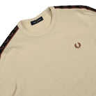 Fred Perry Contrast Tape Ringer T-Shirt Oatmeal / Whisky Brown T-Shirts Detail view 1 | Overkill